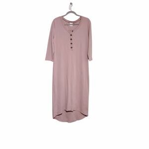 LOU LOU & Company Maternity Dress In Blush Pink Midi Dress
